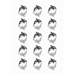 Orcas yin yang Personalized Temporary Tattoo (15 Pieces)