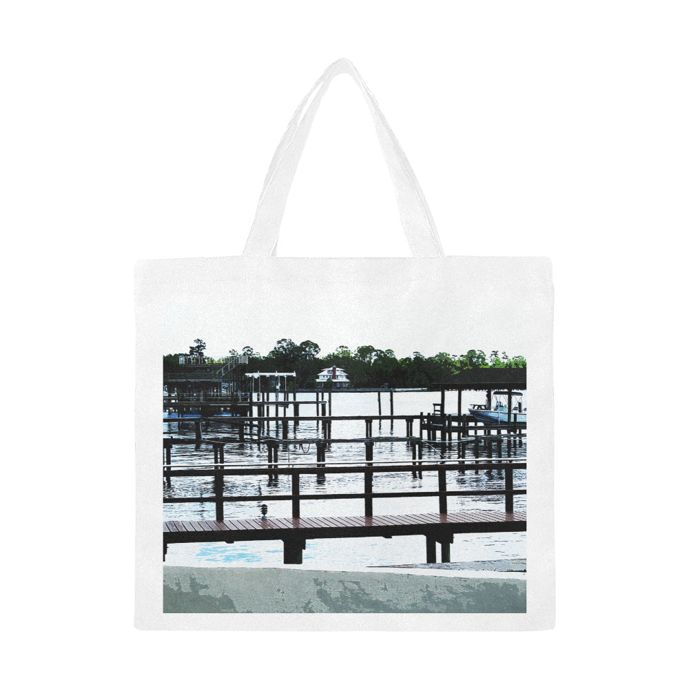 Docks On The River 7580 Canvas Tote Bag/Large (Model 1702)