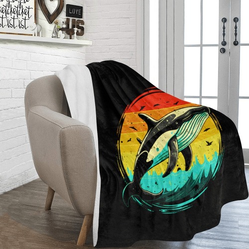 Breezy Whale Leap Ultra-Soft Micro Fleece Blanket 54''x70''