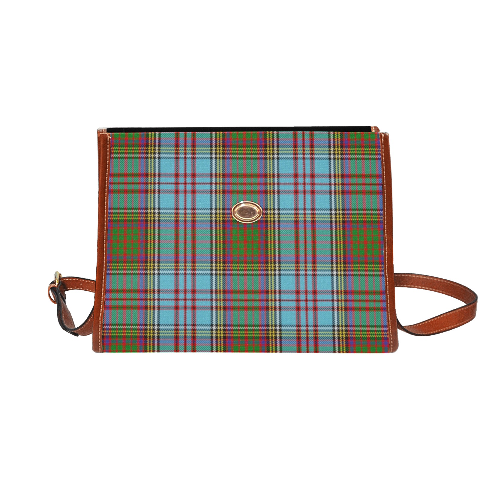 Clan Anderson Tartan Waterproof Canvas Bag-Brown (All Over Print) (Model 1641)