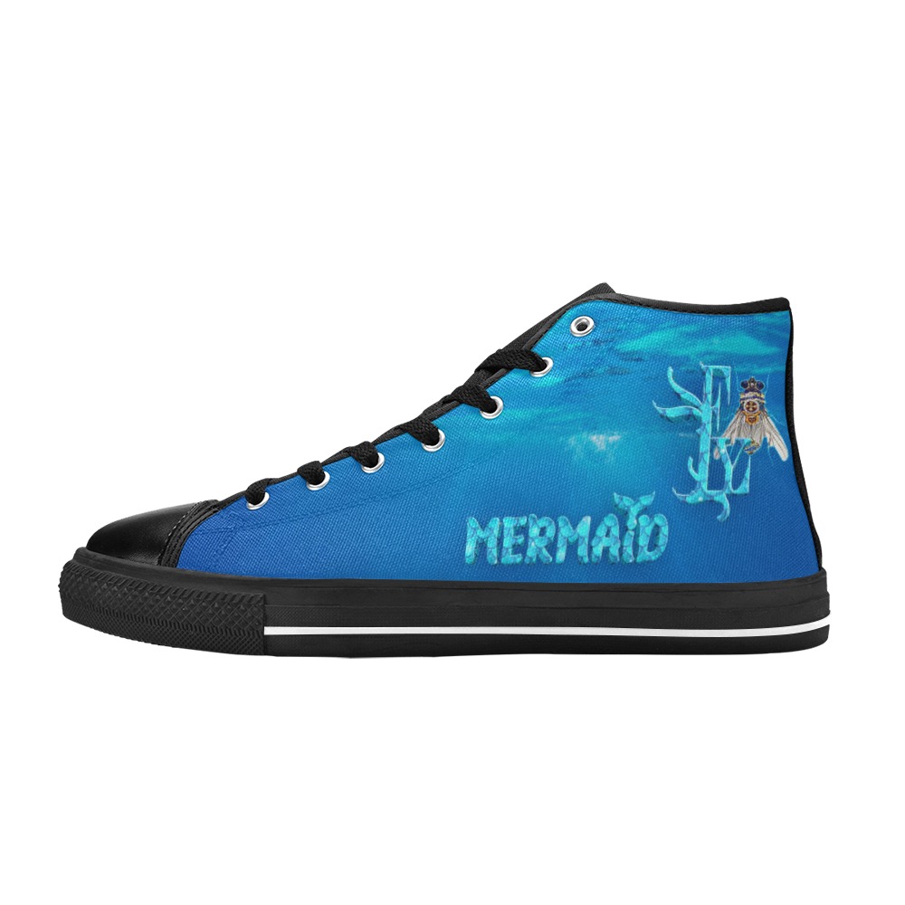 Mermaid Collectable Fly Women's Classic High Top Canvas Shoes (Model 017)