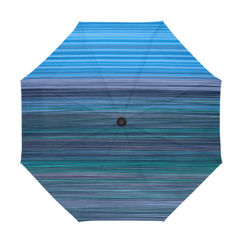 Abstract Blue Horizontal Stripes Anti-UV Auto-Foldable Umbrella (U09)