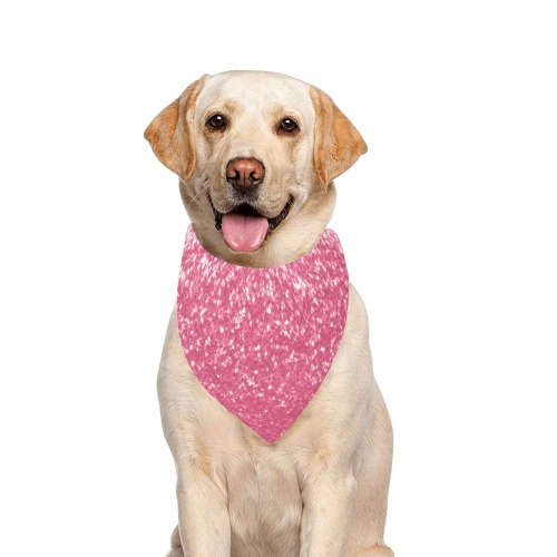 Magenta light pink red faux sparkles glitter Pet Dog Bandana/Large Size