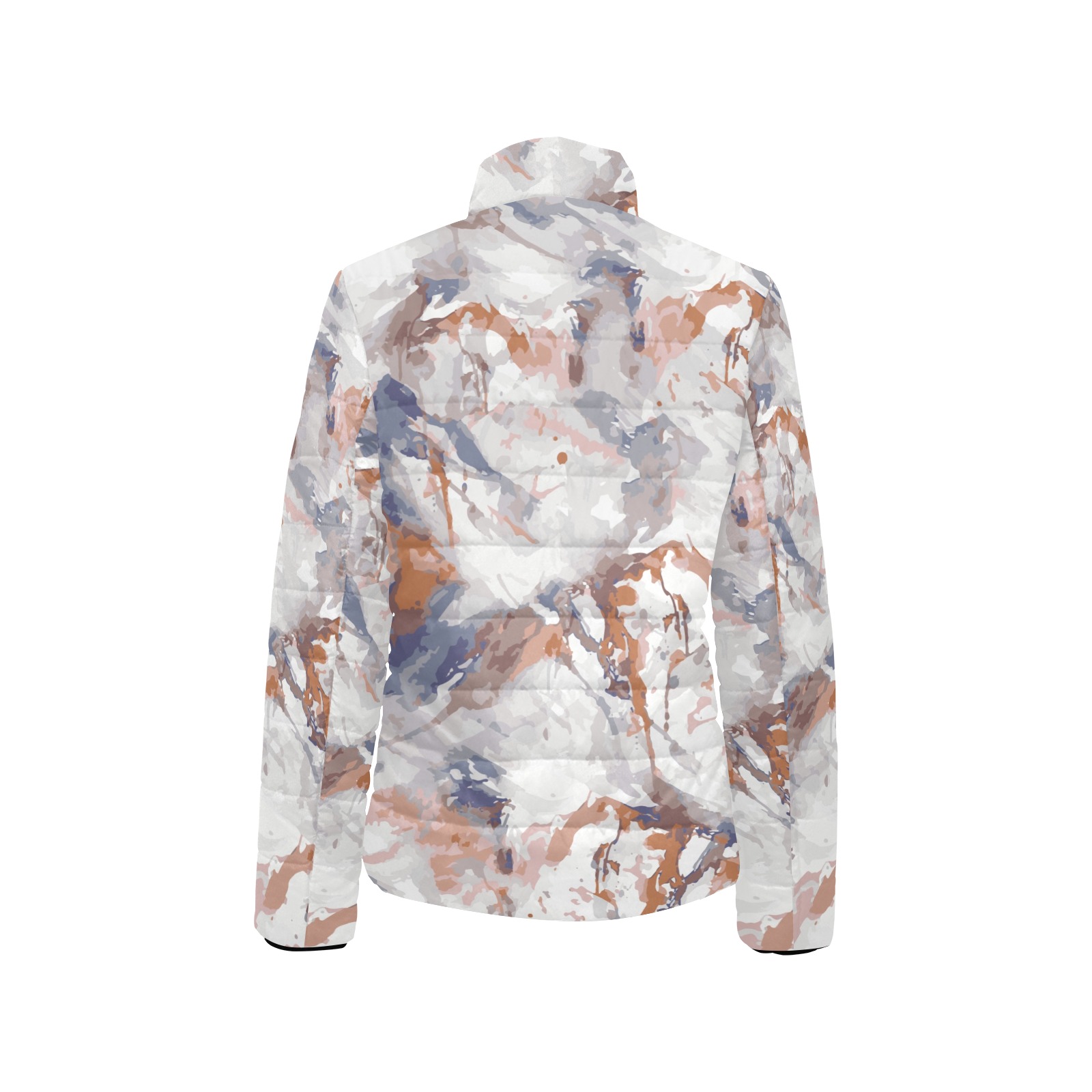 Abstract mountains camouflage Women's Stand Collar Padded Jacket (Model H41)