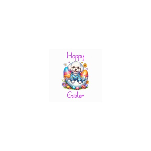 Hoppy Easter Bichon Frise Personalized Temporary Tattoo (15 Pieces)