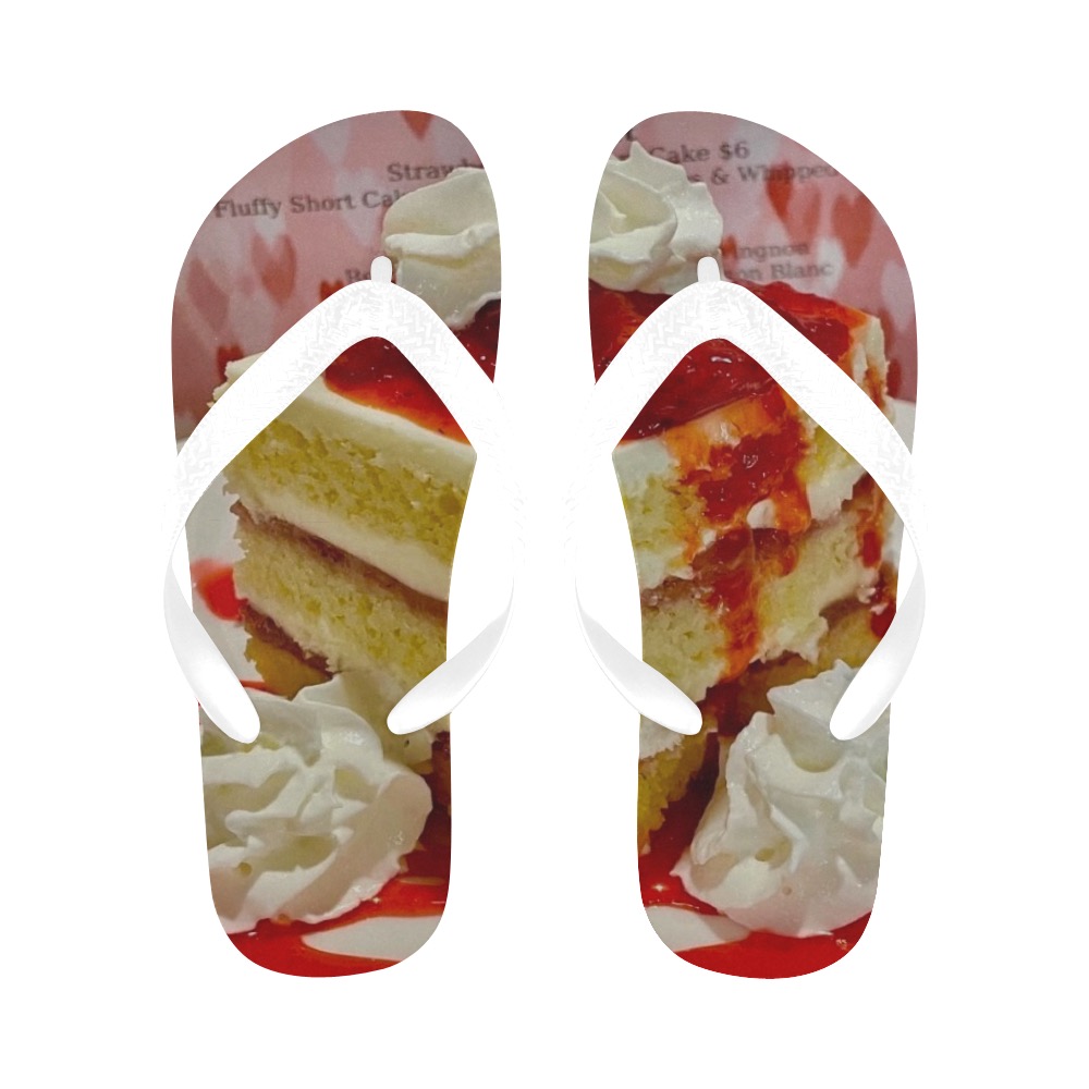 Strawberry Short cake Flip Flops for Men/Women (Model 040)