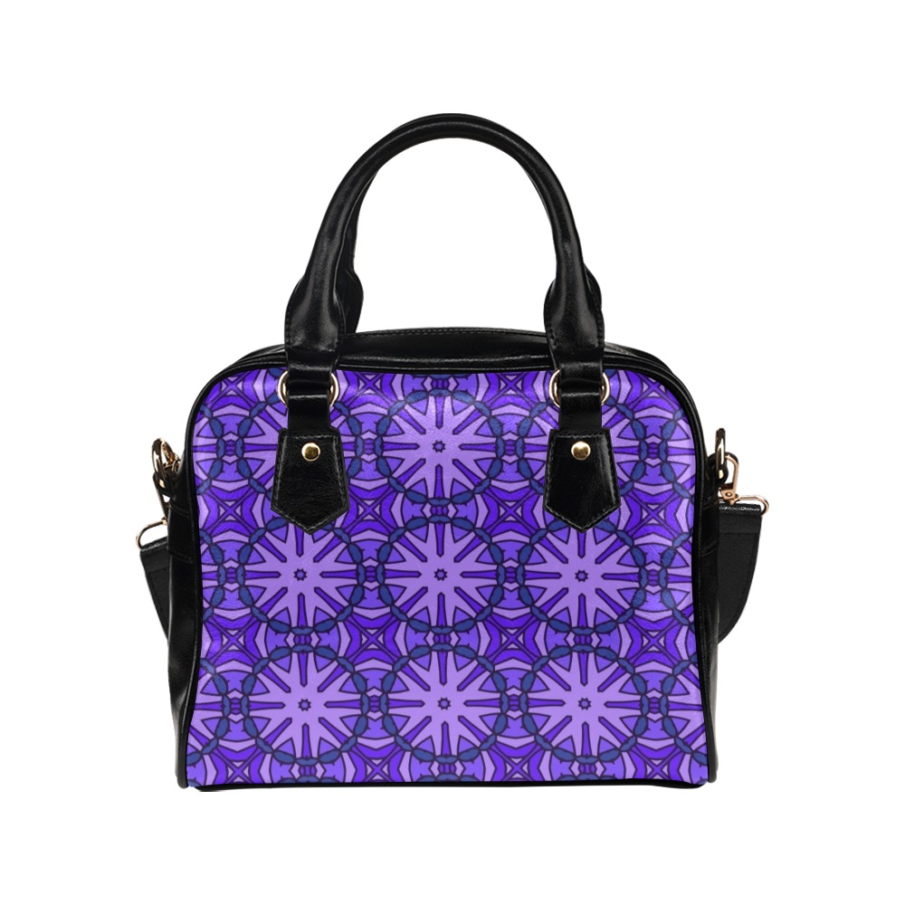 Purple Repper Abstract Shoulder Handbag (Model 1634)