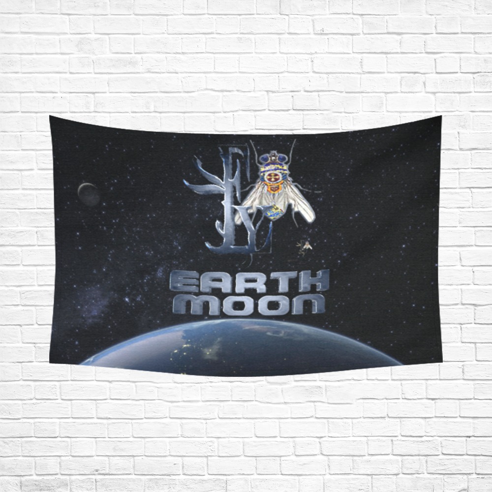 Earth Moon Collectable Fly Cotton Linen Wall Tapestry 90"x 60"