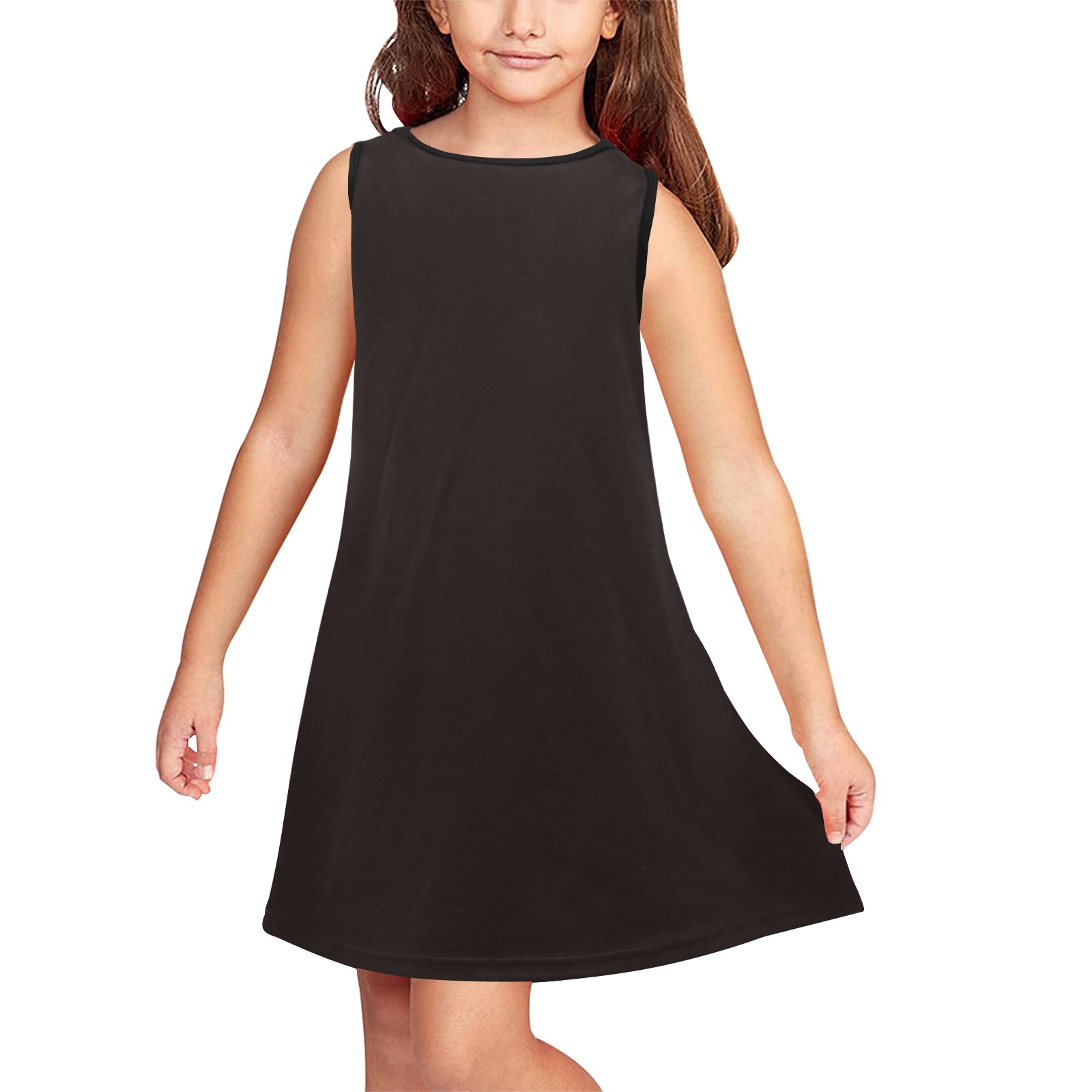 color licorice Girls' Sleeveless Dress (Model D58)