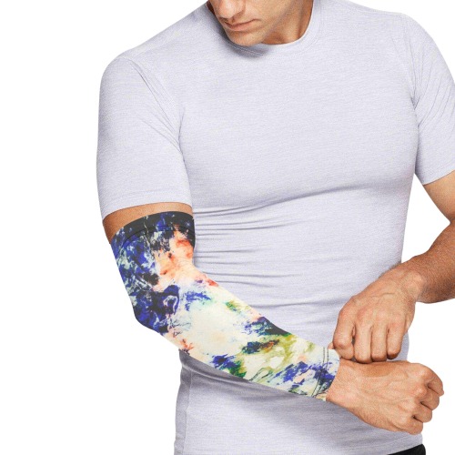 Modern watercolor colorful marbling Arm Sleeves (Set of Two)