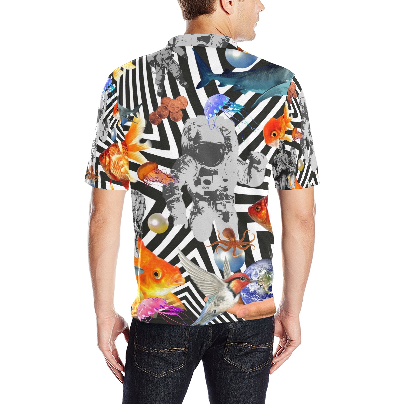 POINT OF ENTRY 2 Men's All Over Print Polo Shirt (Model T55)