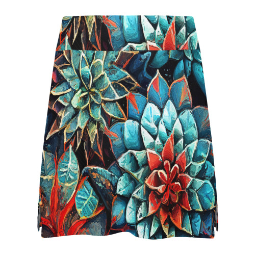 flowers botanic art (8) skirt fashion Women's Athletic Skirt (Model D64)