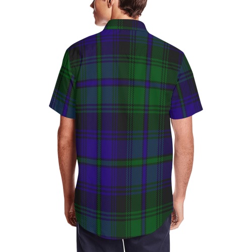 5TH. ROYAL SCOTS OF CANADA TARTAN Men's Short Sleeve Shirt with Lapel Collar (Model T54)