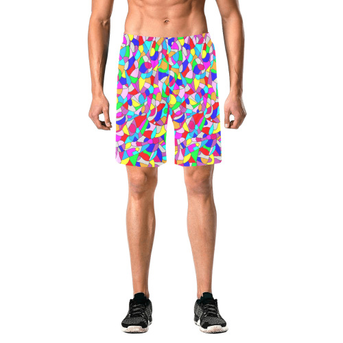 Abstract pebbles on a Beach Men's All Over Print Elastic Beach Shorts (Model L20)