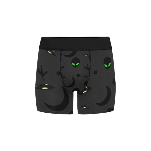 Aliens and Spaceships - Charcoal Men's All Over Print Boxer Briefs (Model L34)