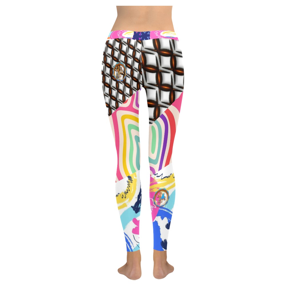 Abstract Collectable Fly Women's Low Rise Leggings (Invisible Stitch) (Model L05)