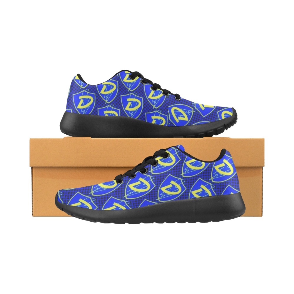 DIONIO - D Shield Repeat Logo (Blue,Yellow & Black)Running Shoes Men’s Running Shoes (Model 020)