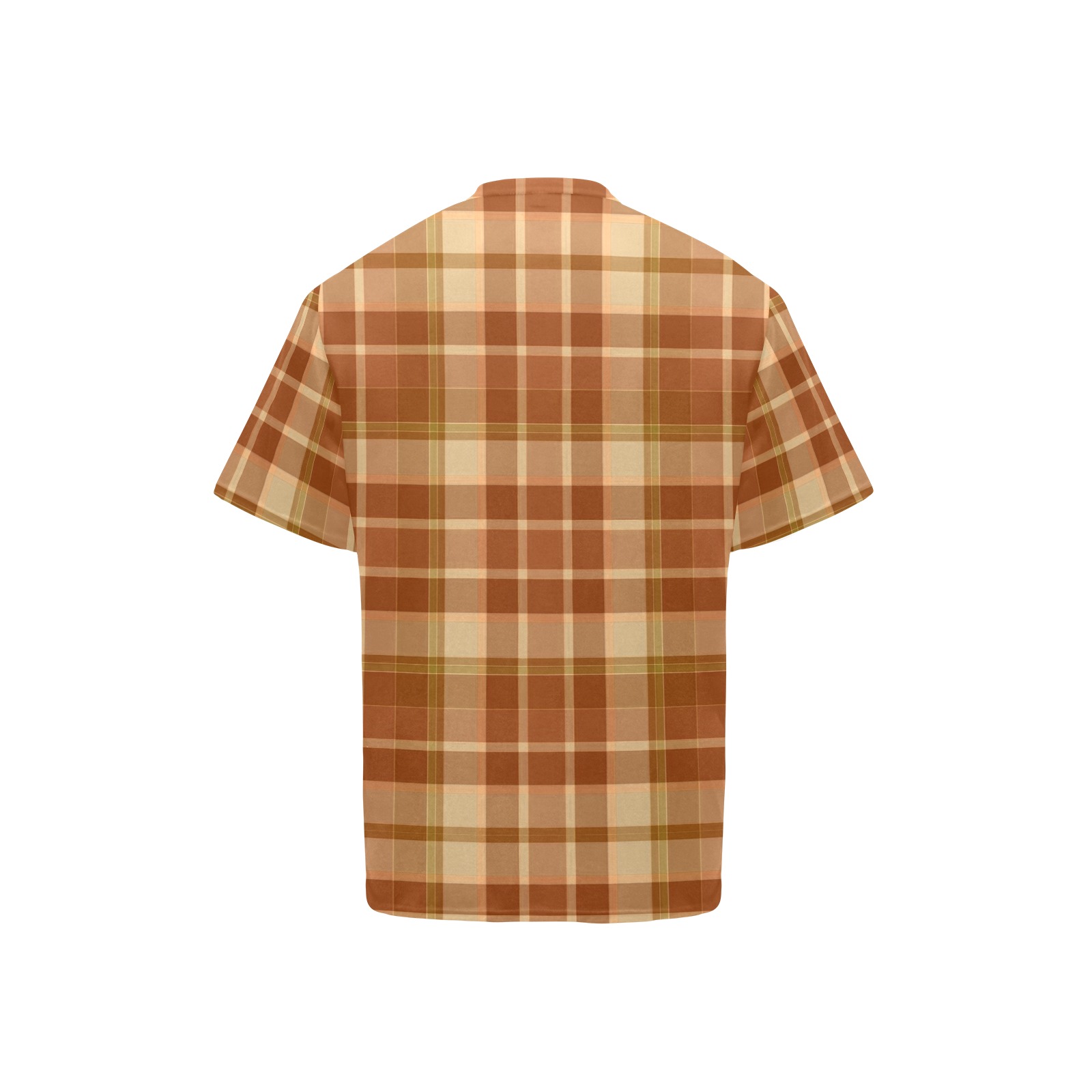Shades Of Orange Plaid Men's Henley T-Shirt (Model T75)