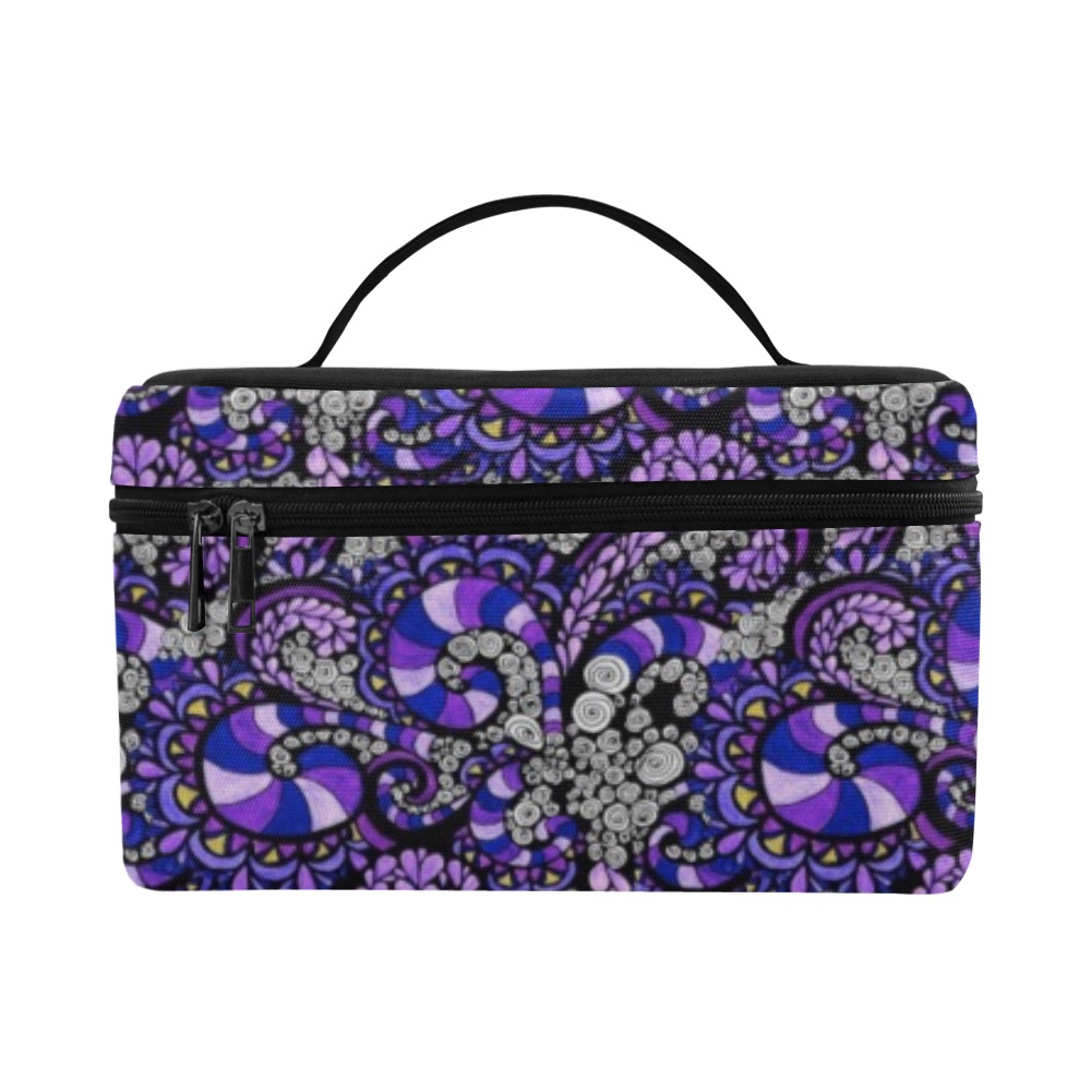 Purple Pulse Cosmetic Bag/Large (Model 1658)