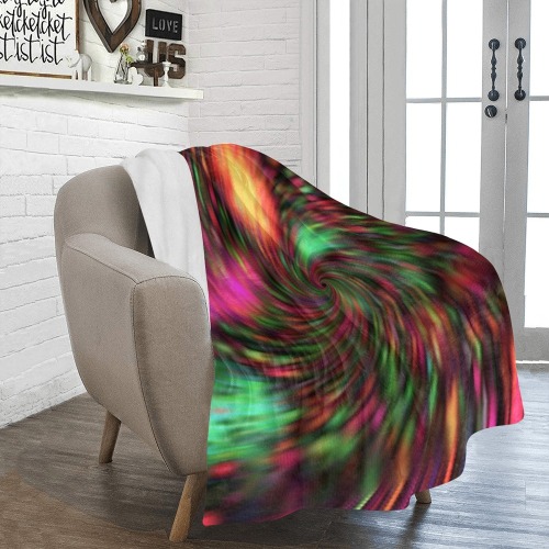 Colorful Spiral Fractal Ultra-Soft Micro Fleece Blanket 50"x60"