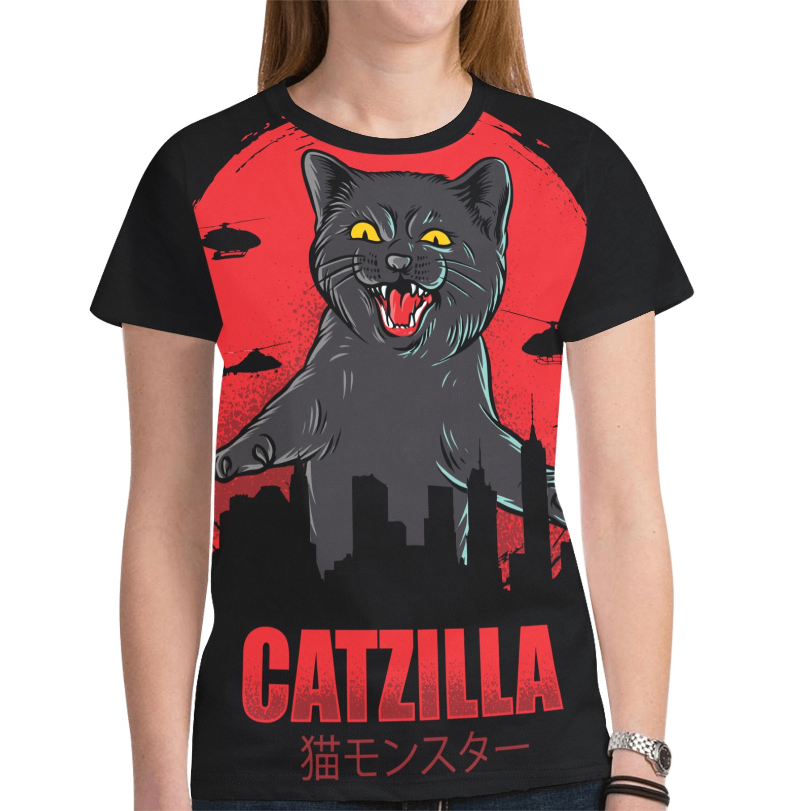 Catzilla New All Over Print T-shirt for Women (Model T45)