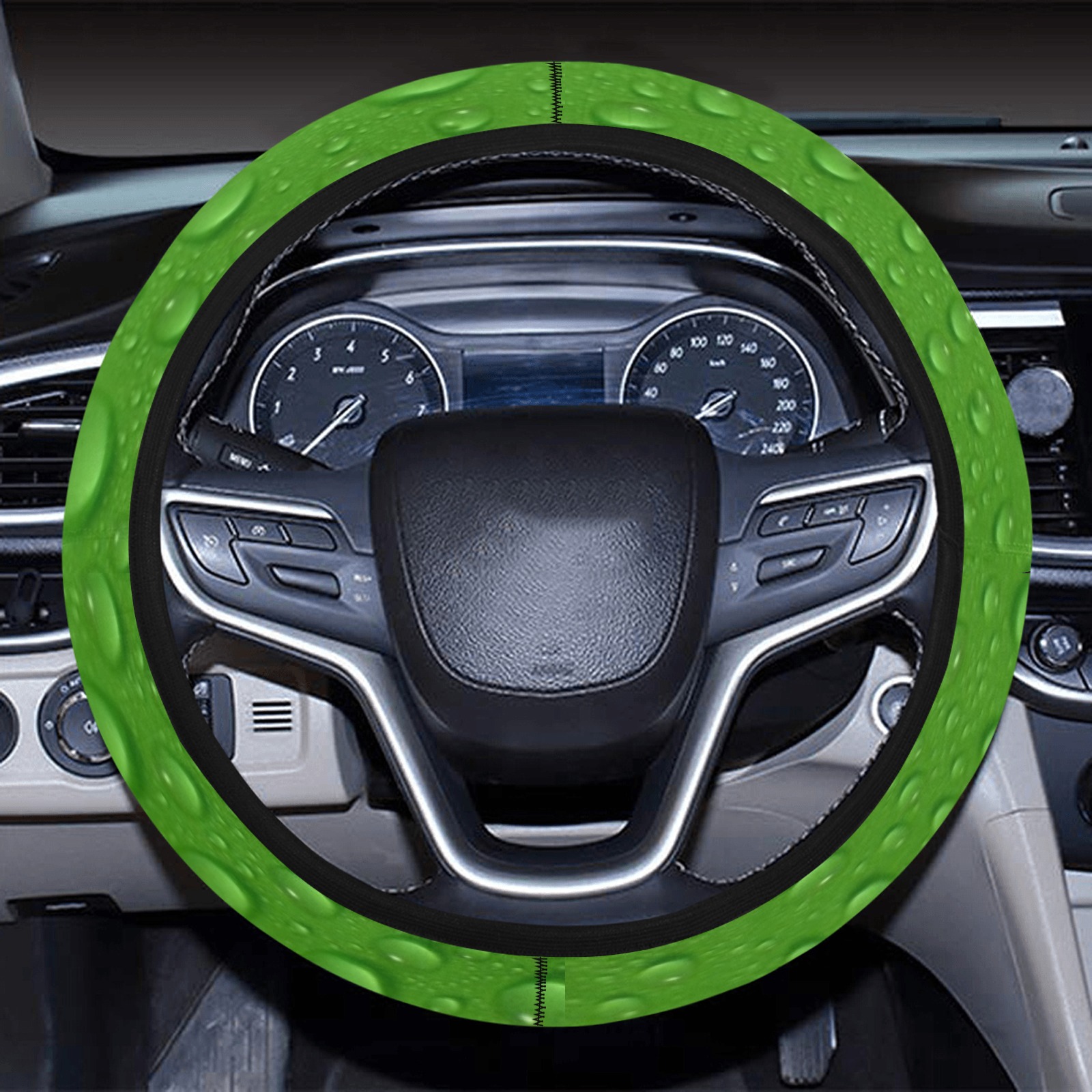Green Wet Wet Steering Wheel Cover with Elastic Edge