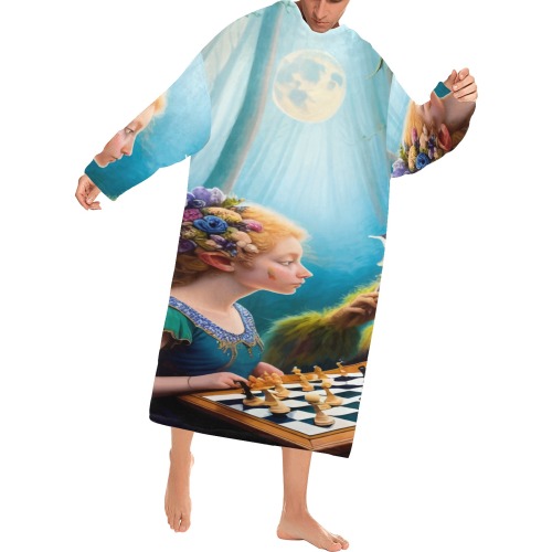 The Call of the Game 6_vectorized Blanket Robe with Sleeves for Adults