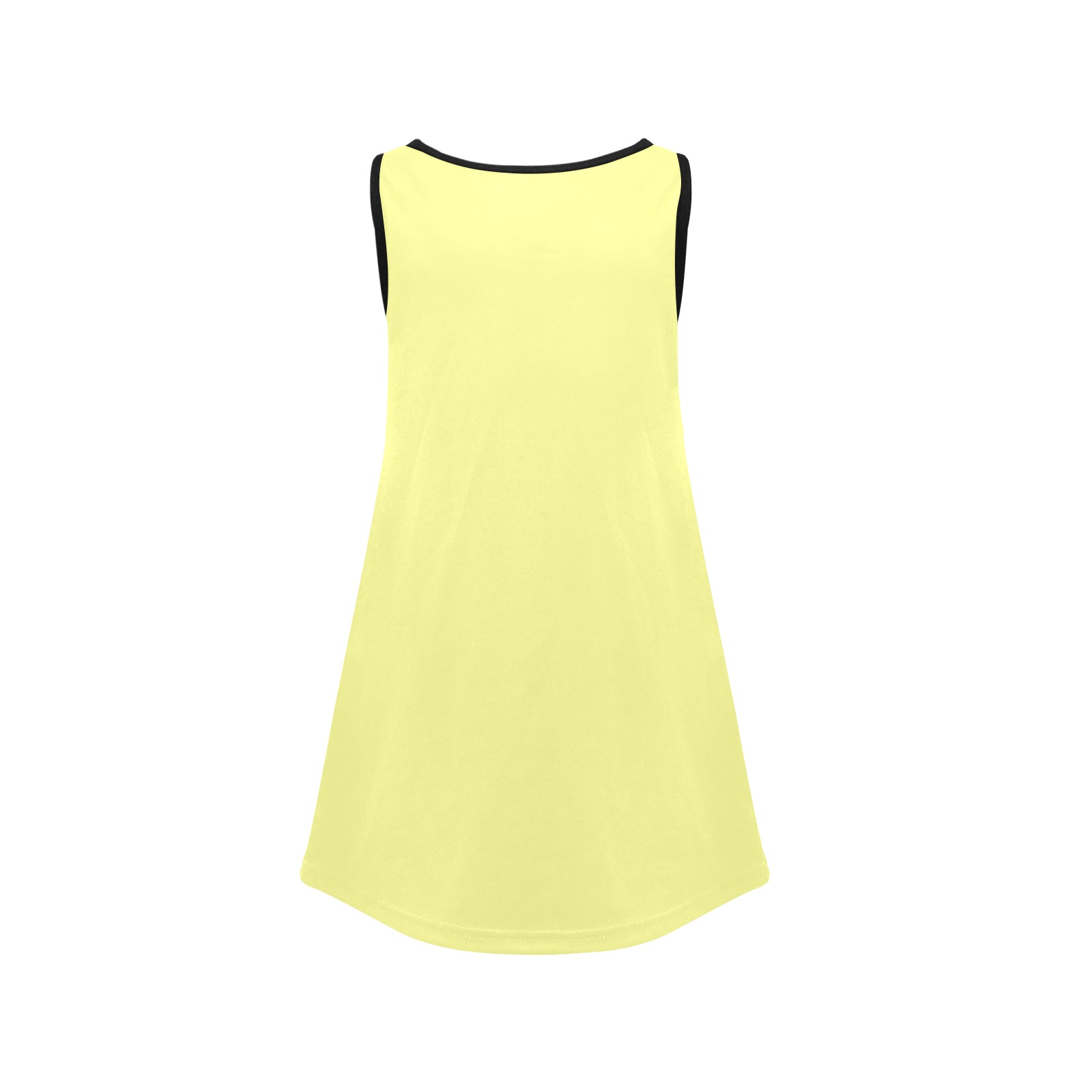 color canary yellow Girls' Sleeveless Dress (Model D58)