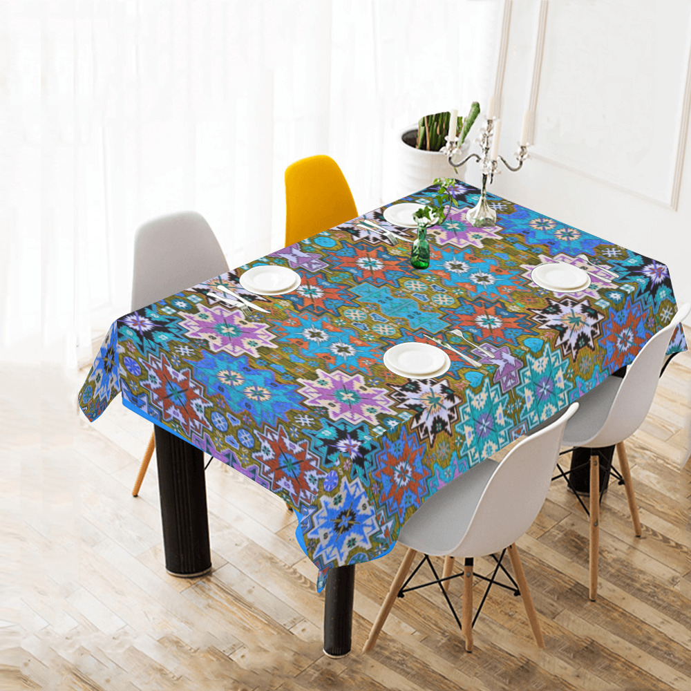 Armenian Folk Art Cotton Linen Tablecloth 60" x 90"