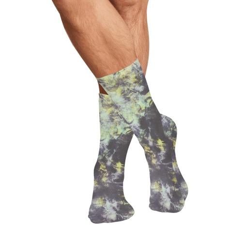 Green and black colorful marbling All Over Print Socks for Men