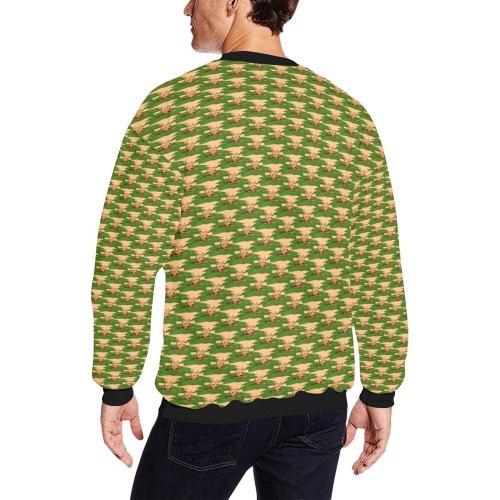 pattern (31) Men's Oversized Fleece Crew Sweatshirt (Model H18)