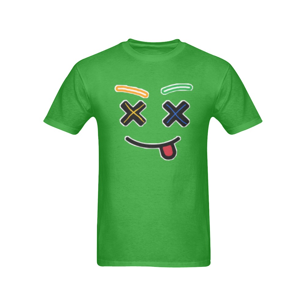 X Face DW Grn Tee Men's T-Shirt in USA Size (Front Printing Only)