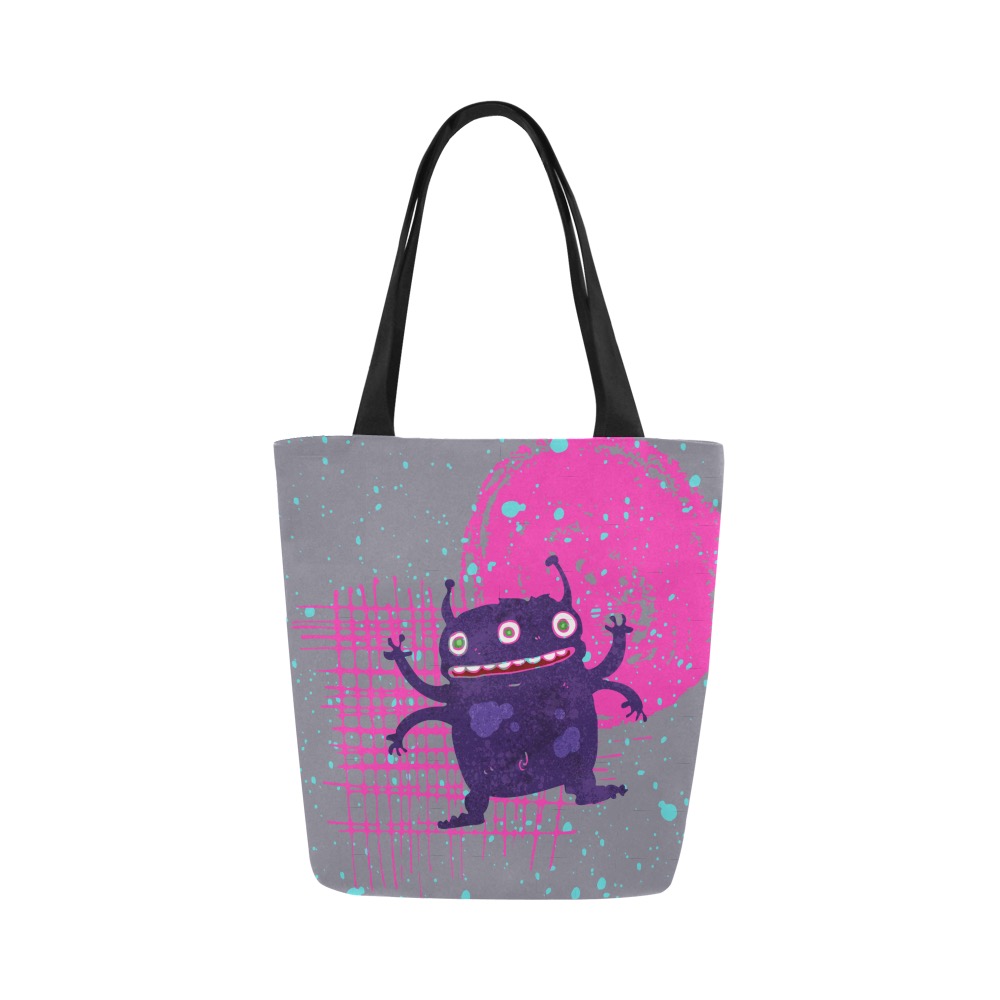 Grumpy Monster Fun Two Picture Tote - Moonshine Clutterbag Canvas Tote Bag (Model 1657)