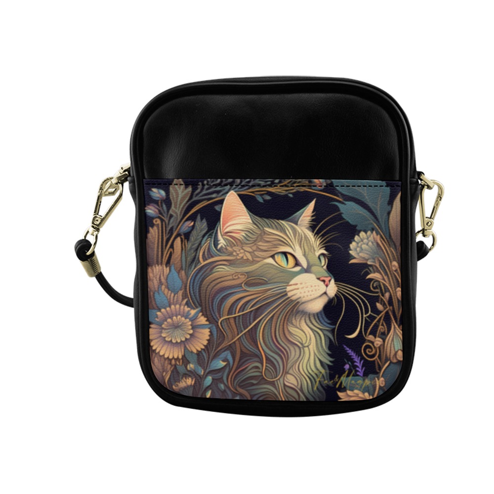 Mystic Cat Witchy Sling Bag Sling Bag (Model 1627)