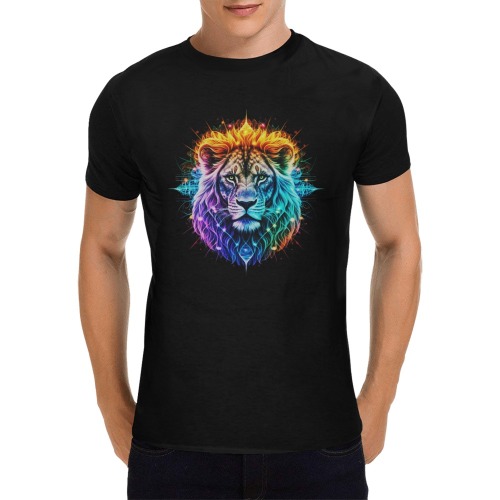 Lion Men's T-Shirt in USA Size (Front Printing Only)