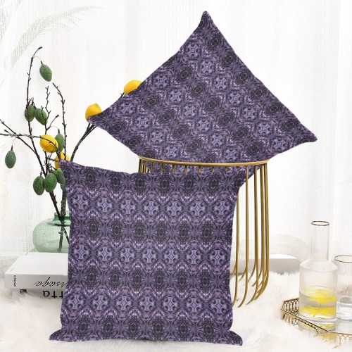 violet repeating pattern Linen Zippered Pillowcase 18"x18"(One Side&Pack of 2)