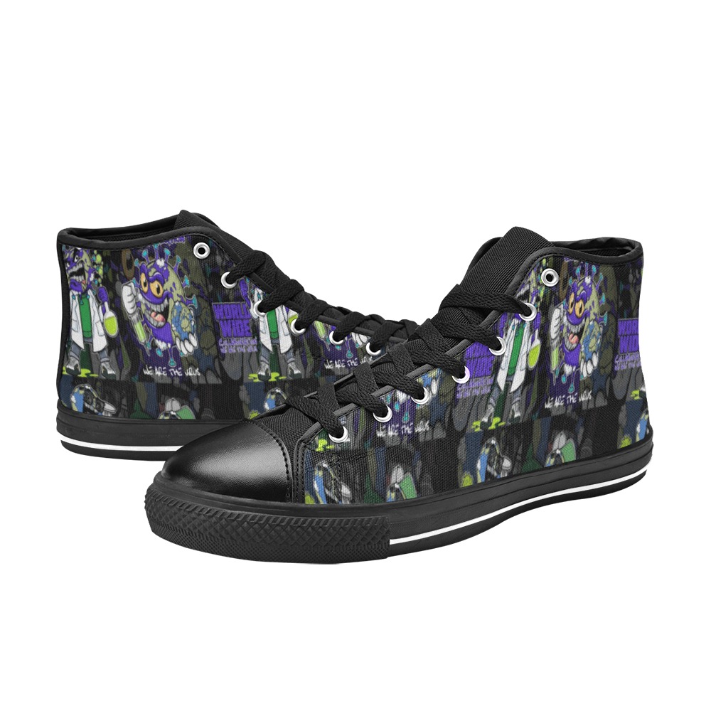 wwcfam Women's High Top Canvas Shoes-4 Sides (Model 017)