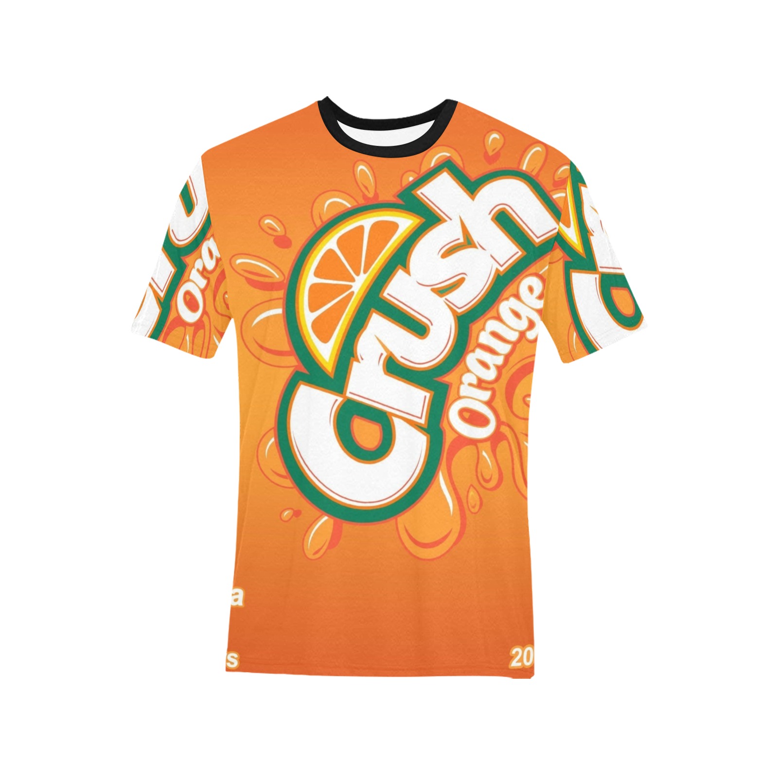 Crush Orange shirt Men's All Over Print T-Shirt (Solid Color Neck) (Model T63)