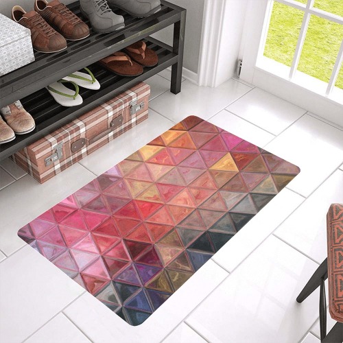 mosaic triangle 3 Doormat 30"x18" (Black Base)