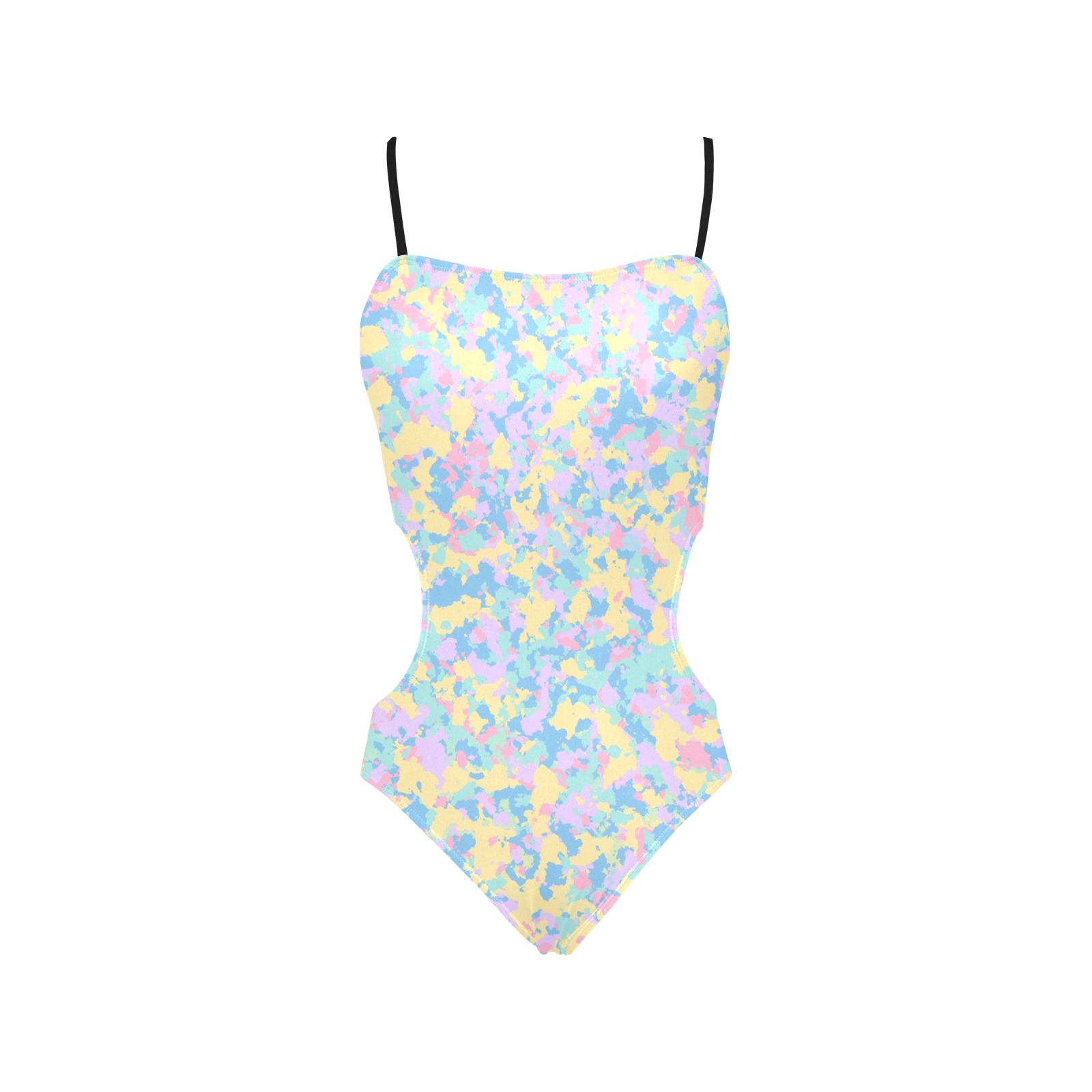 Untitled4 Spaghetti Strap Cut Out Sides Swimsuit (Model S28)