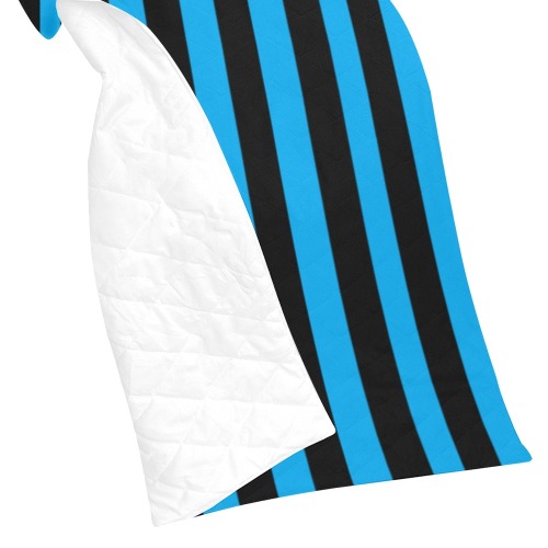 Blue and Black Stripes Quilt 70"x80"