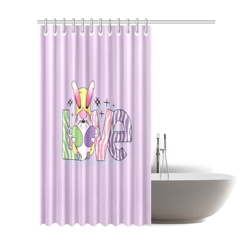 Easter Love Gnome Shower Curtain 72"x84"