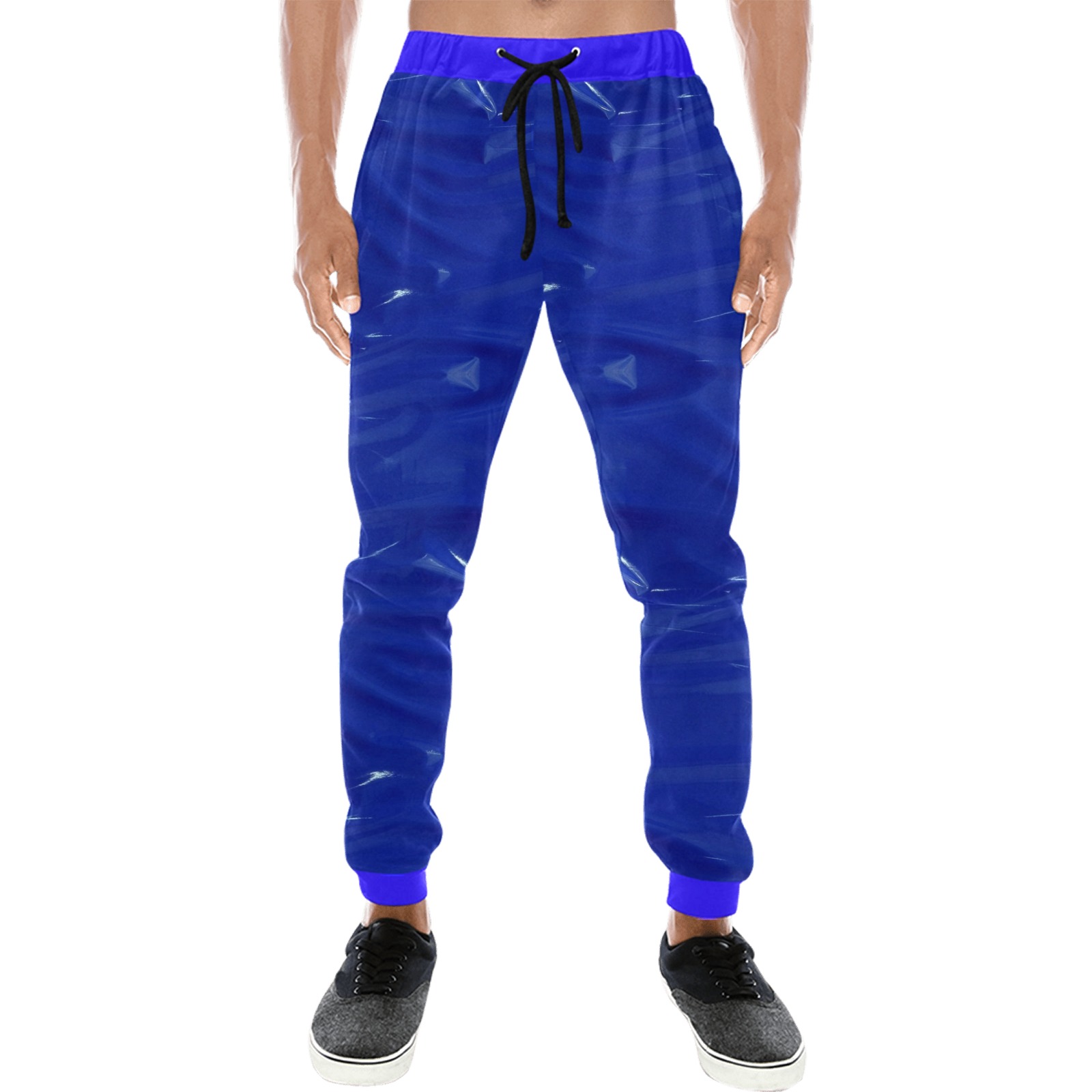 Blue Wet Look by Nico Bielow Men's All Over Print Sweatpants (Model L11)