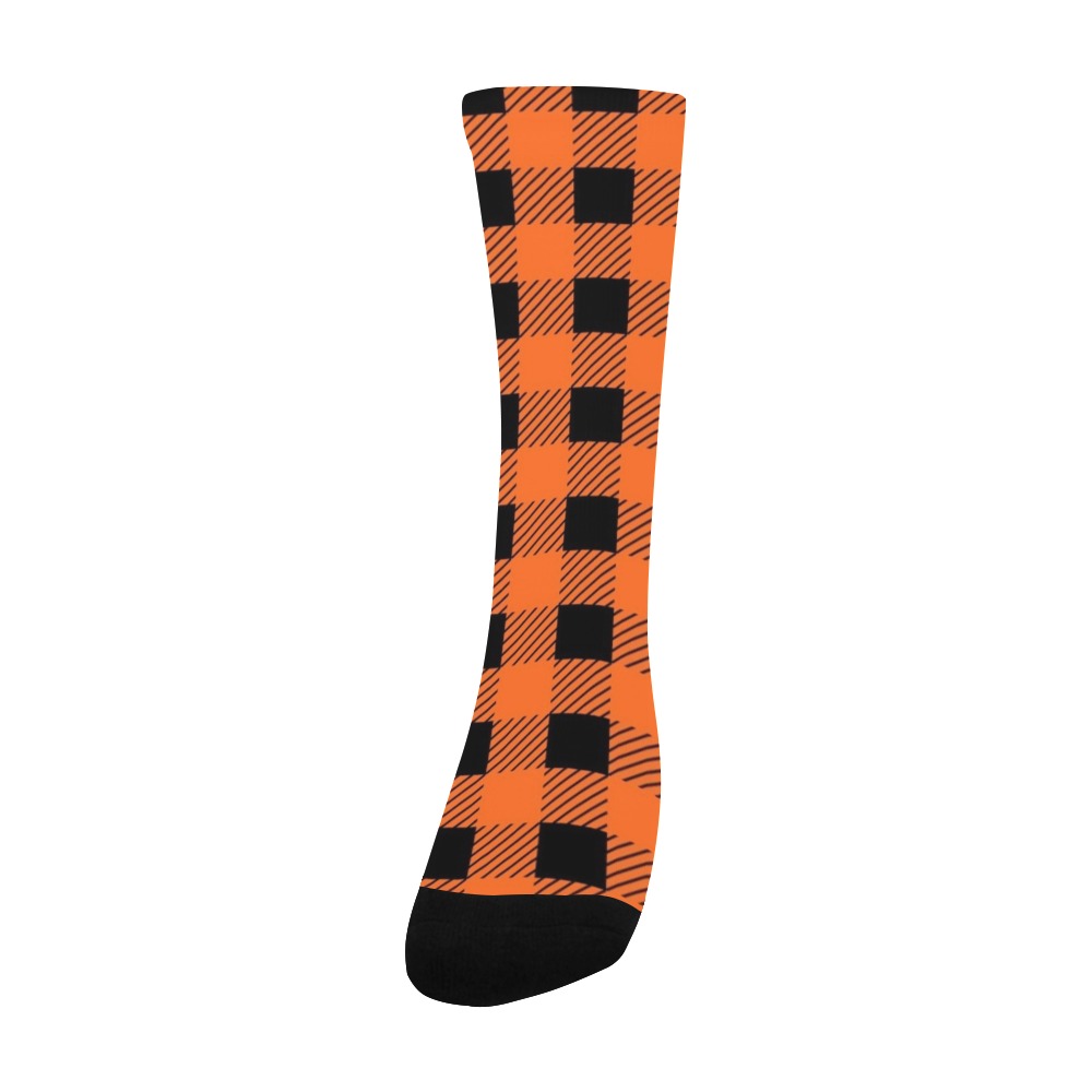 Halloween Buffalo Plaid Men's Custom Socks