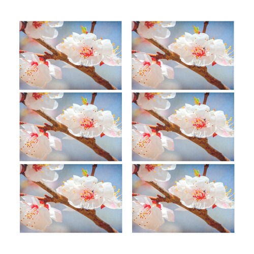 Japanese apricot flowers. Enjoy Hanami season. Placemat 12’’ x 18’’ (Set of 6)
