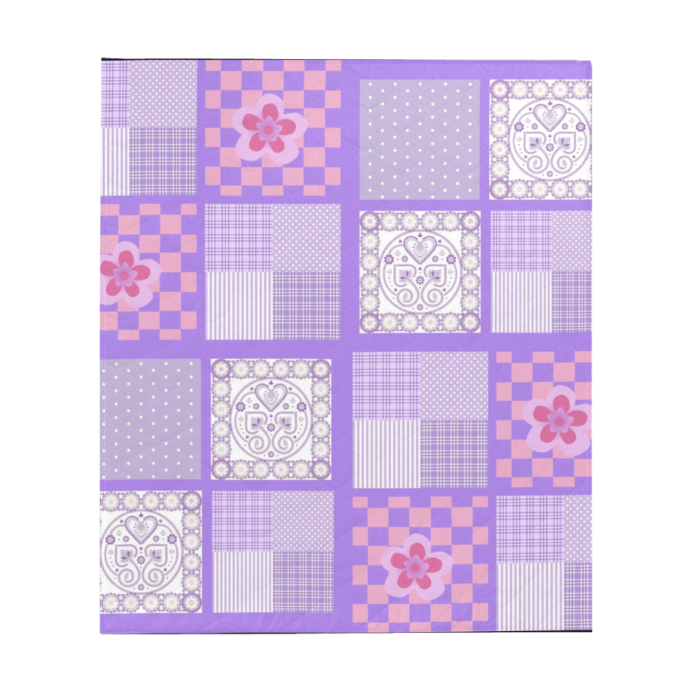Pink and Purple Patchwork Design Quilt 60"x70"