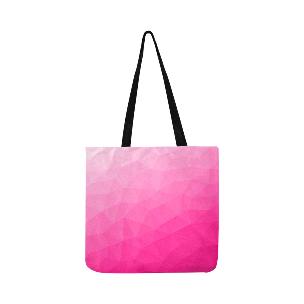 Hot pink gradient geometric mesh pattern Reusable Shopping Bag Model 1660 (Two sides)