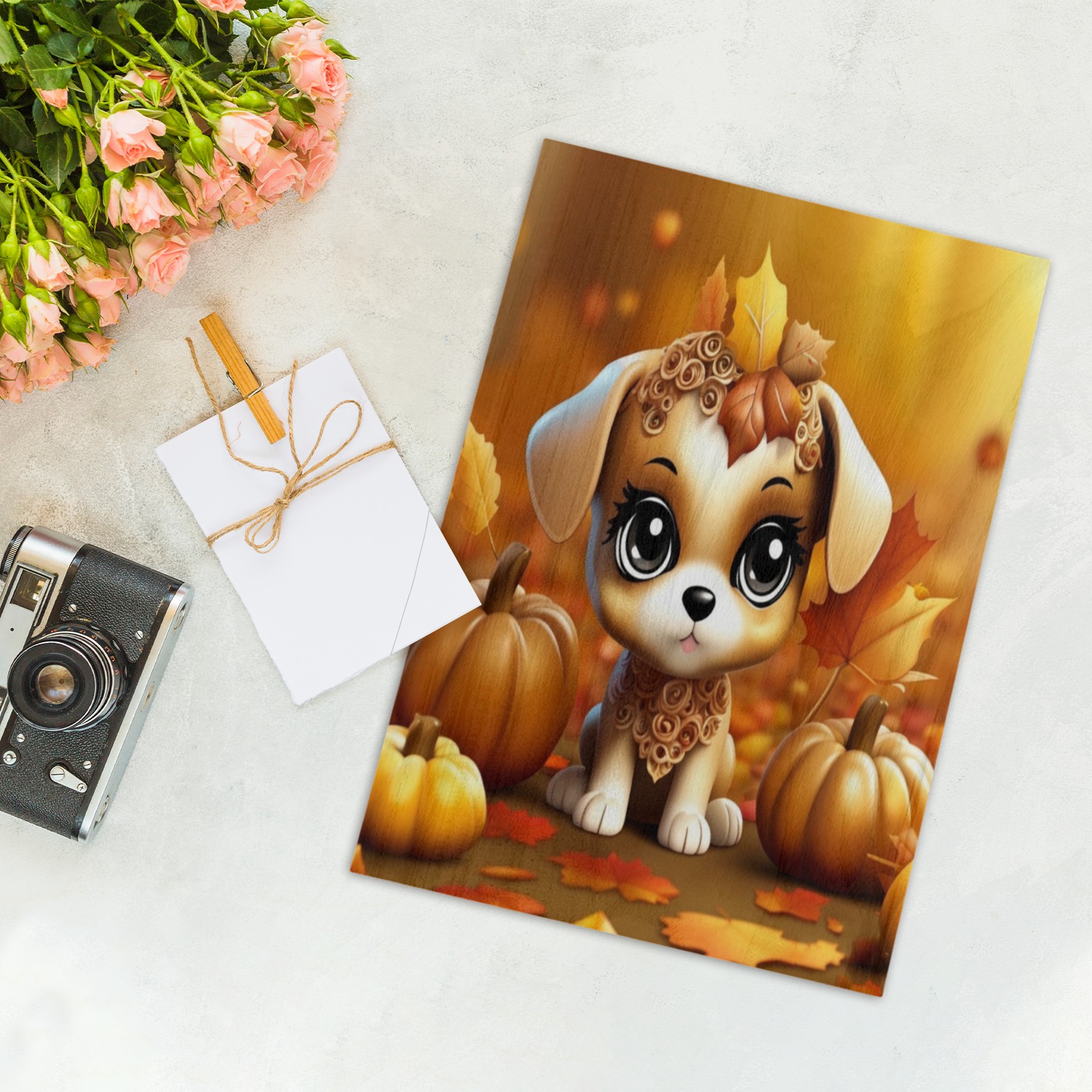 Halloween Puppy Wood Print 8"x12"