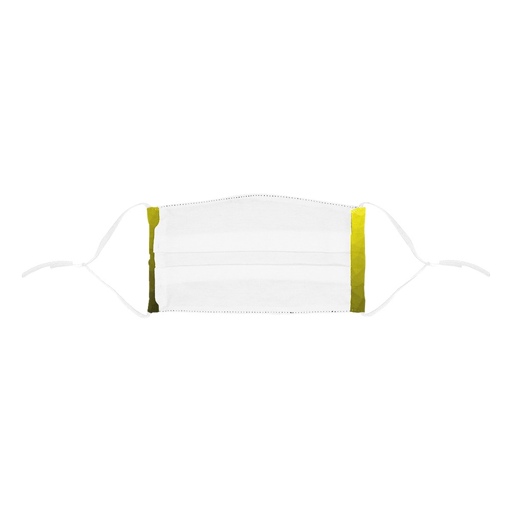 Yellow gradient geometric mesh pattern Pleated Mouth Mask with Drawstring (Model M06)