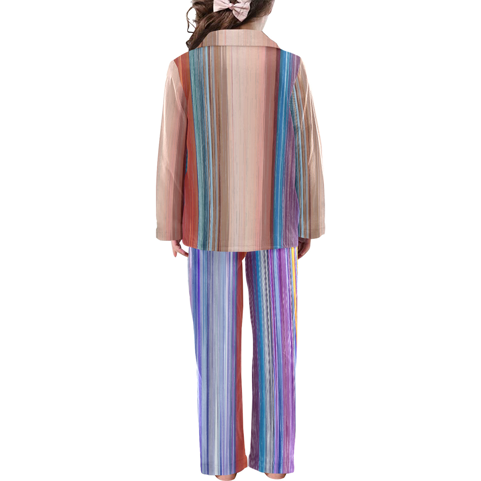 Altered Colours 1537 Little Girls' V-Neck Long Pajama Set